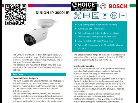 BOSCH Germany 5MP Bullet Camera DINION IP 3000I POE IP66 IR30m Security System Singapore CCTV Camera