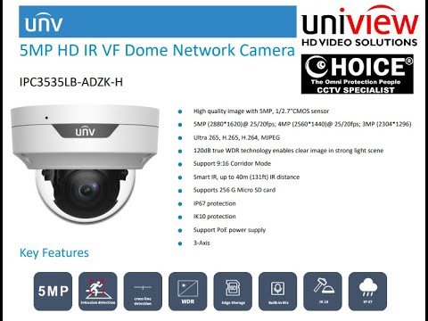 UNV IP CAMERA DOME IPC3535LB ADZK H Uniview POE CCTV CAMERA 5MP H 265 CCTV Camera Installation