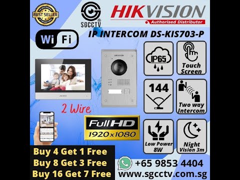 HIKVISION IP INTERCOM DS KIS703 P Video Intercom 2 Wire H 265 Full HD 1080P Unlock On Mobile APP IP6