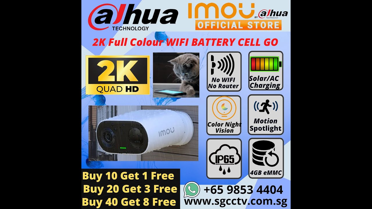 IMOU Battery Powered Full Color Cell-Go IP65 Outdoor Camera Solar-Charging 4K Resolution WIFI DAHUA