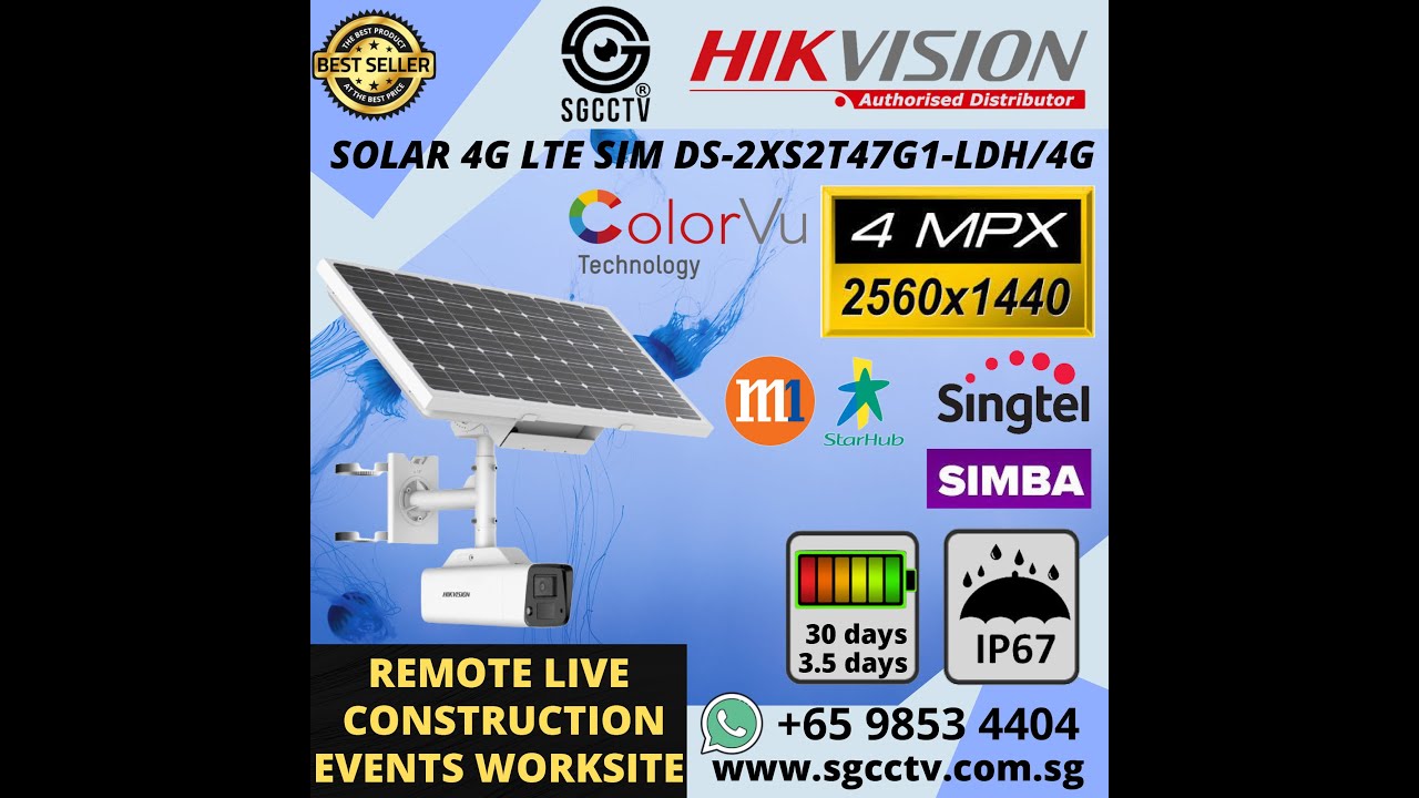 HIKVISION OUTDOOR SOLAR SET VSL OMS705040 Solar Power System Integrated Battery Storage Wireless