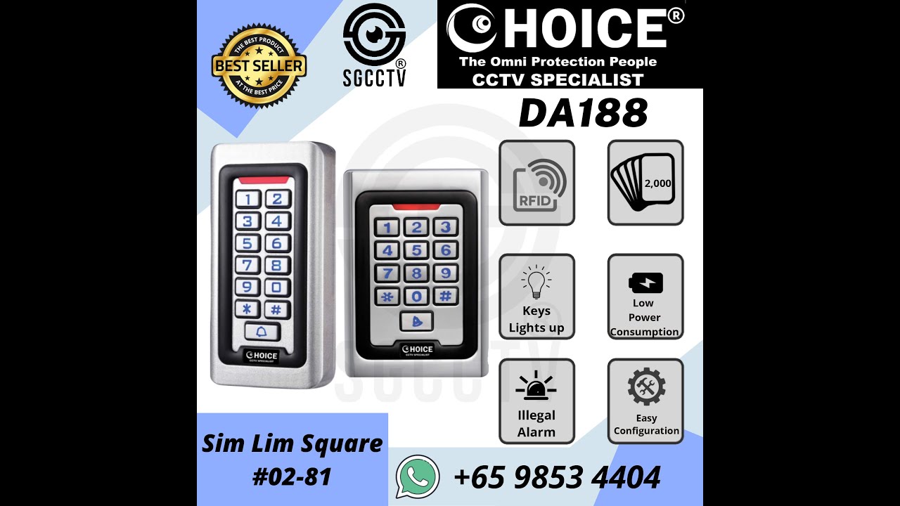 DOOR ACCESS CONTROL DA188 SYSTEM ELECTROMAGNETIC LOCK WIRING DIAGRAM INSTALLATION PRICE CHOICE RFID