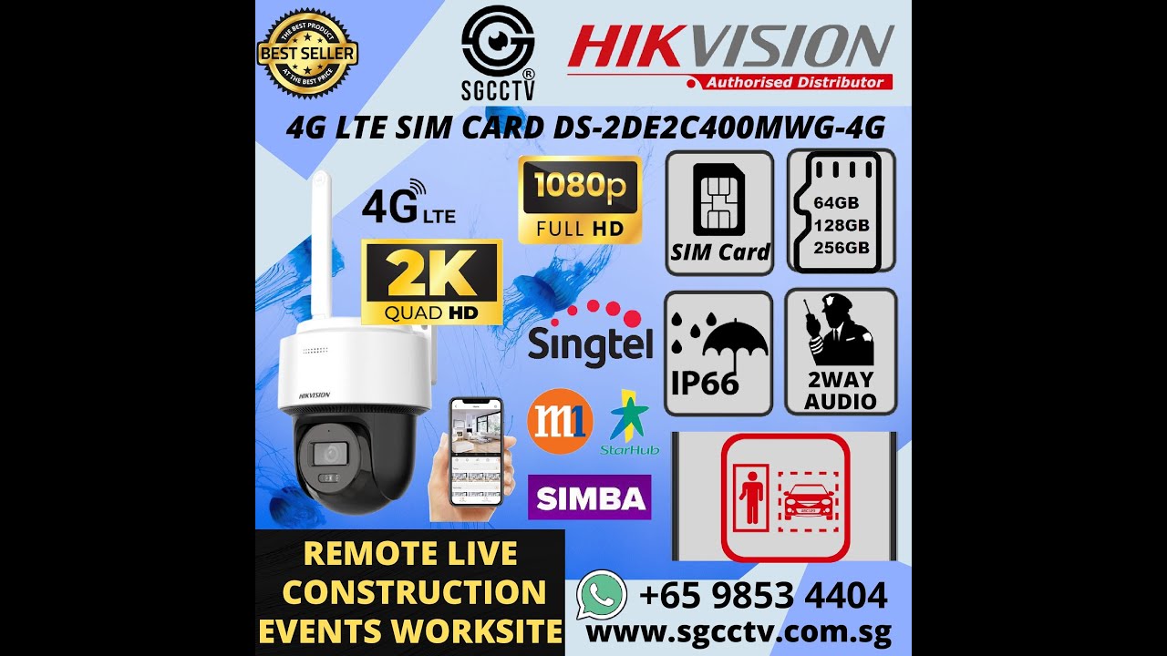 How to setup HIKVISION 4G SIM CARD DS 2DE2C200MWG 4G PAN TILT IP66 Weatherproof 512GB storage.
