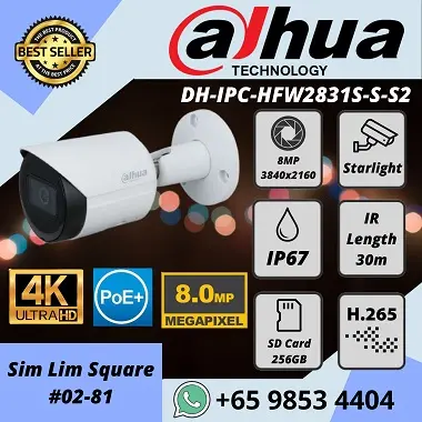 DAHUA 4K 8MP DH-IPC-HDBW2841EP HDBW2831E H.265 IP67 POE DOME 3840×2160 Camera DAHUA DH-IPC-HDBW2831R Starlight 256GB 4 DAHUA 4K 8MP DH-IPC-HDBW2841EP HDBW2831E H.265 IP67 POE DOME 3840×2160 Camera DAHUA DH-IPC-HDBW2831R Starlight 256GB