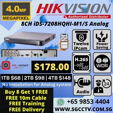 CCTV DVR Hikvision DS-7208HQHI-K1S 8ch 1080p 1U H.265 DVR with VGA HDMI Network Port RJ45 Mobile APP CCTV Camera Repair Replace Upgrade Door Access Control