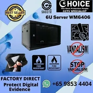 6U Server Rack WM6406 Wall Mount POE SWITCH CCTV DVR NVR MONITOR ROUTER MODEM Protect Damage No messy Network Connections Security System SGCCTV DVR NVR Repair