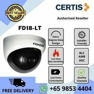 Certis Cisco Dome Camera FD18 SONY CCD 480TVL Sensor Durable Home Office Shop Factory Storehouse CCTV Camera Repair Replace Upgrade CCTV Security System