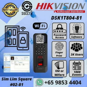 Fingerprint Access Hikvision DS-K1T804 Door Access Control Fingerprint Reader Electronic Door Lock Time Attendance Office Warehouse RFID Card Reader EM Card Mifare Card Proximity Card
