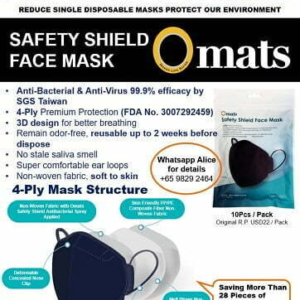 Safety Shield Face Mask 4-Ply Anti Covid Omats Coronavirus Wear face mask or face shield Reusable Medical Face Shields Surgical Face Mask Blue Bfe 99%