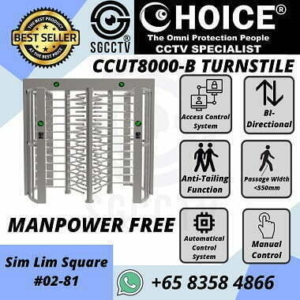 Turnstile CCUT800B Access Control Manpower Free Time Attendance Facial Recognition Trace Together Sim Lim Square 02-81 Whatsapp 90254466