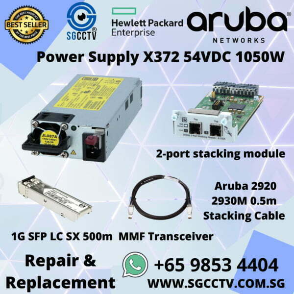 Aruba X372 Power Supply 1G SFP LC SX 500m MMF Transceiver 2 port stacking module Aruba 2920 2930M 0.5m Stacking Cable