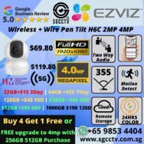 CCTV Singapore Hikvision Dahua Uniview Security System Installation Video Intercom System CCTV Camera Repair Credit Card Installment Plan 2 EZVIZ IP CAMERA H6C PRO Dual Band 2.4G 5G WIFI IP-Camera C6N 2MP 4MP 2K SD Card Cloud Storage 24hours Color CSA IMDA Approved