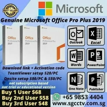 Microsoft Office 2019 Professional Plus - 1 User / 1 Device Words Excel PowerPoint Genuine Legit Full Retail Version