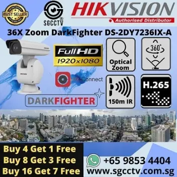 Hikvision 36X-Zoom DarkFighter DS-2DY7236IX-A 2MP 1080P Full HD Optical Zoom 36x Excellent Low-Light Performance Hik-Connect iVMS4500 CCTV Camera  4.6~165.6 mm Motorize Len