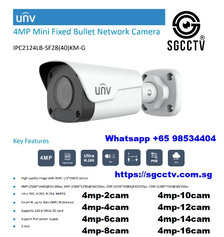 CCTV Camera Package 4MP-16CAM Uniview UNVP16 4MP 2K IP POE 16 Camera + 16CH PoE NVR + 6TB Storage Optional CCTV Camera Installation Repair Replace CCTV DVR NVR