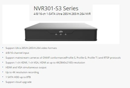 UNV POE NETWORK NVR NVR301-04S3-P4 Uniview 4CH NVR 4port PoE ONVIF RTSP 8MP H.265 CCTV Camera Installation Repair Replace CCTV Store Sim Lim Square CCTV Shop