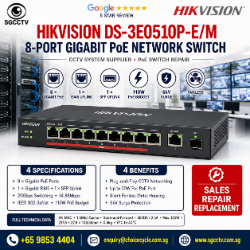 HIKVISION GIGABIT POE Switch DS-3E0510P-E/M 8 Port Ethernet Smart POE NETWORK Switch Security System Supplier POE Switch Repair