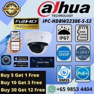 DAHUA IPC DOME CAMERA IPC-HDBW2841EP-S Wide Dynamic Range WDR Power over Ethernet PoE IP67 Intelligent Video Analytics