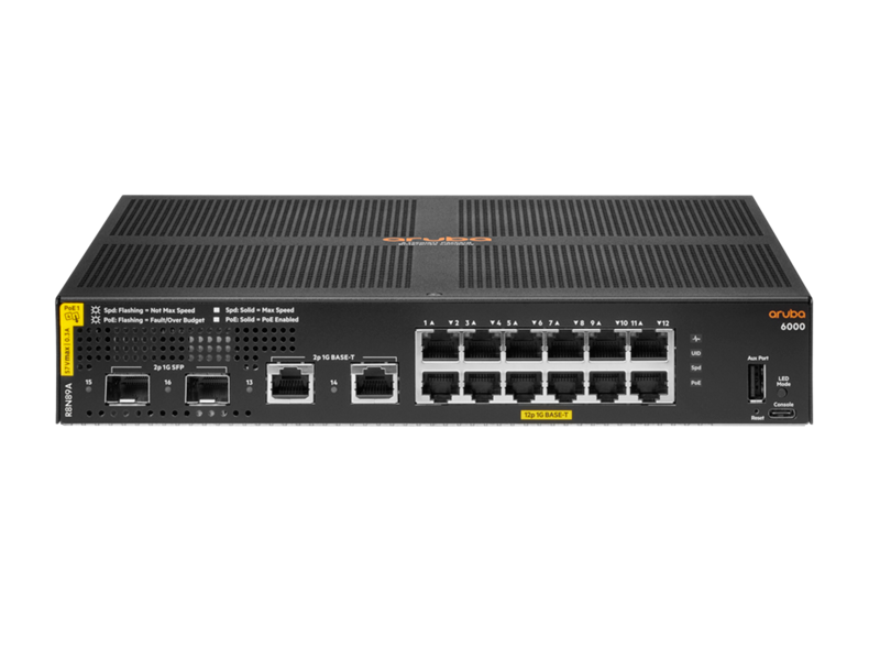 HPE Aruba Networking SWITCH CX6000 12G Class4 PoE 2G/2SFP 139W Switch Network Switching Deployment Network Monitoring Traffic