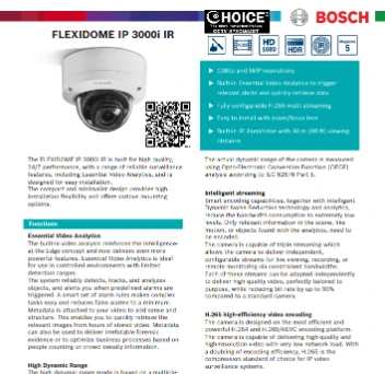 BOSCH GERMANY 5MP Flexidome IP-3000I Video Analytics POE IP66 IR30m ONVIF Security System Singapore CCTV Camera Singapore CCTV Camera Installation Singapore