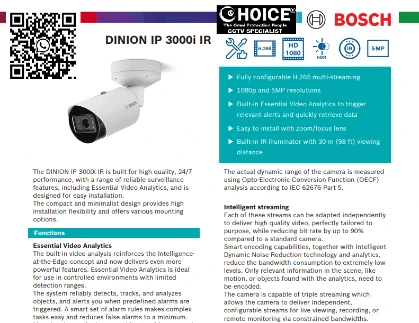 BOSCH Germany 5MP Bullet Camera DINION-IP-3000I POE IP66 IR30m Security System Singapore CCTV Camera Singapore Distributor CCTV Camera Installation Singapore