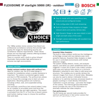 BOSCH Germany Flexidome IP starlight 5000I POE IP66 IR45m ONVIF Security System Singapore CCTV Camera Singapore Distributor CCTV Camera Installation Singapore