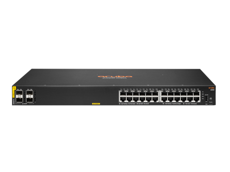 HPE Aruba SWITCH Networking CX6000 24G Class4 PoE 4SFP 370W 24 Gigabit Ethernet Ports Network Switch Layer 2+ Switching SINGAPORE