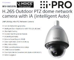 IPRO PANASONIC 40X PTZ CAMERA WV-X6531N Intelligent Analytics NDAA National Defense Authorization Act NDAA compliant iPro Singapore