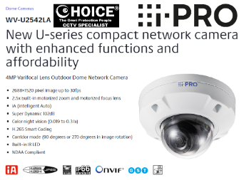 IPRO PANASONIC 4MP DOME CAMERA WV-U2542LA NDAA National Defense Authorization Act NDAA compliant iPro Security Singapore