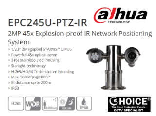 DAHUA Explosion-Proof EPC245U-PTZ-IR 45x Optical Zoom Security System Supplier Security System Install CCTV Security Camera Singapore