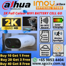 IMOU Battery Powered Full Color Cell-Go IP65 Outdoor Camera Solar-Charging 4K Resolution WIFI DAHUA IMOU Security System Singapore