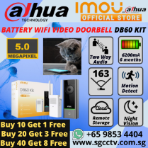 IMOU DOORBELL CAMERA DB60 5MP 6.2Ah Large Battery 164° Ultra Wide IP65 Outdoor Camera DAHUA IMOU Security Mobile App Intercom