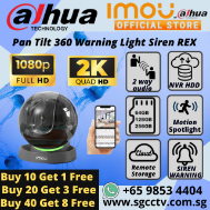 IMOU WIFI IP-CAM REX Warning Light Siren PAN TILT 2-WAY AUDIO NVR SD CLOUD STORAGE DAHUA IMOU Security System Singapore