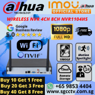 IMOU Wireless NVR 8CH Network Security System ONVIF 2MP FULL HD WIFI DAHUA IMOU Security System Singapore CCTV Repair Replace