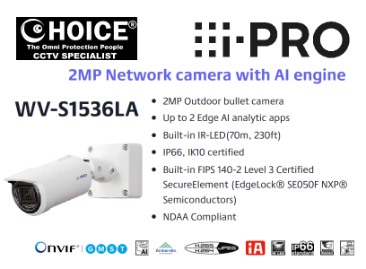 iPRO PANASONIC Bullet Camera WV-S1536LA 2MP NDAA National Defense Authorization Act NDAA compliant iPro CCTV Camera Singapore