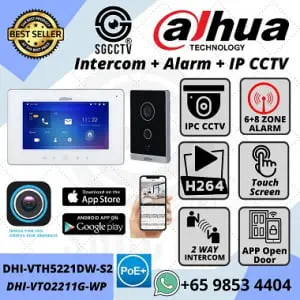 DAHUA Video Intercom DHI VTH5221DW S2 NIGHT VISION Touch Screen IP CCTV Security Monitor 14 Zones Wireless Alarm MINISTRY AGENCY CCTV MAINTENANCE HOSPITAL SCHOOL CAMERA INSTALLATION DAHUA CCTV A CCTV Singapore CCTV Camera Singapore