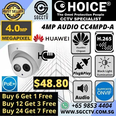 IP POE Camera CC4MPD A 4MP Audio Camera Power Over Ethernet POE Extender Reset Password Factory Default Cheap Price List Xmeye app configuration CCTV Singapore CCTV Camera Singapore