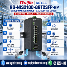RUIJIE 10-Port Switch RG-NIS2100-8GT2SFP-HP Cloud Managed Industrial CCTV SWITCH SINGAPORE POE Switch Repair Troubleshooting