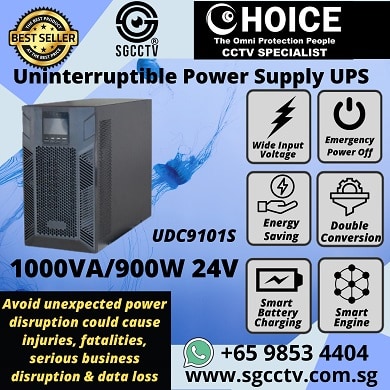 Uninterruptible Power Supply UPS UDC9101S 1000VA 900W 24V UPS Backup Power Supply Buy Uninterrupted Power Supply Online Protecting Your Security System Prevent Intruder Damage Super Fast Charging CCTV Singapore CCTV Camera Singapore