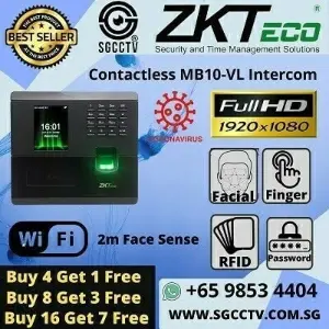 ZKTeco Access Control MB10 VL Password Time Attendance Facial Recognition CCTV Singapore CCTV Camera Singapore