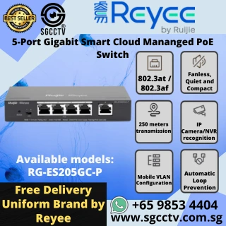 Reyee Cloud Managed PoE Switch RG-ES205GC-P 5xGigabit Ports Switch Sim Lim Square POE Switch Cheapest POE Switch Singapore NEW
