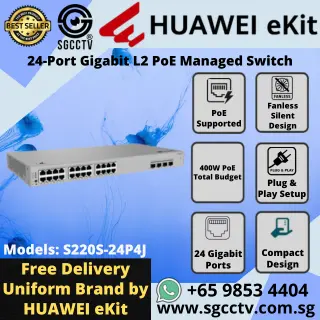 Huawei 24-Port S310-24PN4X GIGABIT 1000 Mbps High Speed Best CCTV SWITCH SINGAPORE Economy POE Switch Repair YC 6 Huawei 24-Port Switch S220S-24P4J 101001000 Mbps L2 Managed PoE Switch CCTV SWITCH SINGAPORE POE Switch Repair NEW