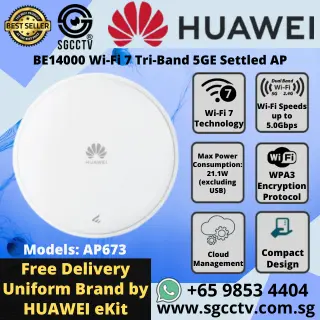 Huawei Indoor Settled Access Point AP673 BE14000 Wi-Fi 7 Tri-Band 5GE Singapore Access Point Repair & Replace NEW