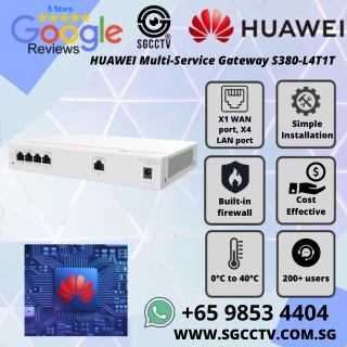 Huawei S380-L4T1T Multi-Service Gateway Secure, high-performance, and easy to manage. All-in-one solution for SMEs combining routing, firewall