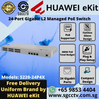 Huawei 24-Port S310-24PN4X GIGABIT 1000 Mbps High Speed Best CCTV SWITCH SINGAPORE Economy POE Switch Repair YC 5 Huawei 24-Port Switch S220-24P4X 101001000 Mbps L2 Managed PoE Switch CCTV SWITCH SINGAPORE POE Switch Repair NEW