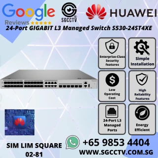 HUAWEI 24-Port Switch S530-24ST4XE GIGABIT L3 Managed Switch 1000Mbps 10GE SFP+ SINGAPORE BEST CCTV Switch Repair & Replace NEW HZ 1 HUAWEI 24-Port Switch S530-24ST4XE GIGABIT L3 Managed Switch 1000Mbps 10GE SFP+ SINGAPORE BEST CCTV Switch Repair & Replace NEW