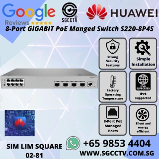 HUAWEI 48-Port Switch S220-48P4X GIGABIT PoE Managed Switch 1000Mbps 10GE SFP+ SINGAPORE BEST CCTV Switch Repair & Replace NEW HZ 5 HUAWEI 8-Port Switch S220-8P4S GIGABIT PoE Managed Switch 1000Mbps SFP SINGAPORE BEST CCTV Switch Economy Repair & Replace NEWΒ