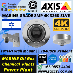 AXIS Marine-grade 8MP 4K Dome Camera P3268-SLVE T91F61 Wall Mount T94U02D Pendant CCTV Store AXIS Security System Singapore