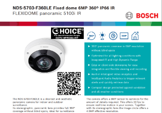 BOSCH Panoramic CAMERA NDS-5703-F360LE FLEXIDOME High Resolution Built-in Analytics SGCCTV Security Package Repair Public Address