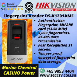 HIKVISION Finger Biometric DS-K1201AMF Fingerprint Reader Security System Supplier CCTV Security Camera Singapore HIKVISION Repair
